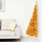 vidaXL - Kunstkerstboom - half - met - standaard - 240 - cm - PET - goudkleurig