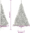 vidaXL - Kunstkerstboom - half - met - standaard - 240 - cm - PET - zilverkleurig