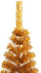 vidaXL - Kunstkerstboom - half - met - standaard - 240 - cm - PET - goudkleurig