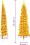 vidaXL - Kunstkerstboom - half - met - standaard - smal - 120 - cm - goudkleurig