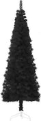 vidaXL - Kunstkerstboom - half - met - standaard - smal - 120 - cm - zwart