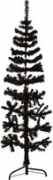 vidaXL - Kunstkerstboom - half - met - standaard - smal - 120 - cm - zwart