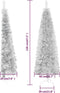 vidaXL - Kunstkerstboom - half - met - standaard - smal - 120 - cm - zilverkleurig