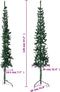 vidaXL - Kunstkerstboom - half - met - standaard - smal - 120 - cm - groen