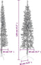 vidaXL - Kunstkerstboom - half - met - standaard - smal - 120 - cm - zilverkleurig