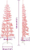 vidaXL - Kunstkerstboom - half - met - standaard - smal - 120 - cm - roze