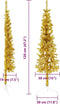 vidaXL - Kunstkerstboom - half - met - standaard - smal - 120 - cm - goudkleurig