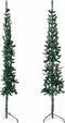 vidaXL - Kunstkerstboom - half - met - standaard - smal - 120 - cm - groen