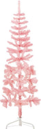 vidaXL - Kunstkerstboom - half - met - standaard - smal - 120 - cm - roze