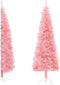 vidaXL - Kunstkerstboom - half - met - standaard - smal - 150 - cm - roze