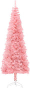 vidaXL - Kunstkerstboom - half - met - standaard - smal - 150 - cm - roze