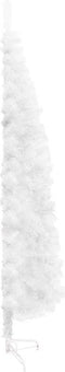 vidaXL - Kunstkerstboom - half - met - standaard - smal - 150 - cm - wit