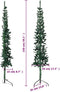 vidaXL - Kunstkerstboom - half - met - standaard - smal - 150 - cm - groen