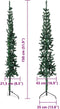 vidaXL - Kunstkerstboom - half - met - standaard - smal - 150 - cm - groen
