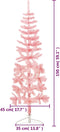 vidaXL - Kunstkerstboom - half - met - standaard - smal - 150 - cm - roze