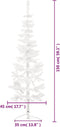 vidaXL - Kunstkerstboom - half - met - standaard - smal - 150 - cm - wit
