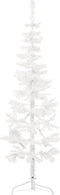vidaXL - Kunstkerstboom - half - met - standaard - smal - 150 - cm - wit