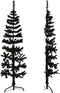 vidaXL - Kunstkerstboom - half - met - standaard - smal - 150 - cm - zwart