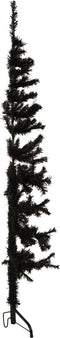 vidaXL - Kunstkerstboom - half - met - standaard - smal - 150 - cm - zwart