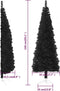 vidaXL - Kunstkerstboom - half - met - standaard - smal - 150 - cm - zwart