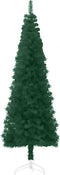 vidaXL - Kunstkerstboom - half - met - standaard - smal - 150 - cm - groen
