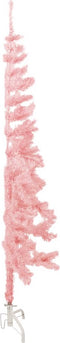 vidaXL - Kunstkerstboom - half - met - standaard - smal - 150 - cm - roze