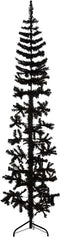 vidaXL - Kunstkerstboom - half - met - standaard - smal - 180 - cm - zwart