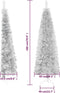 vidaXL - Kunstkerstboom - half - met - standaard - smal - 180 - cm - zilverkleurig