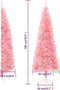 vidaXL - Kunstkerstboom - half - met - standaard - smal - 180 - cm - roze