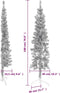 vidaXL - Kunstkerstboom - half - met - standaard - smal - 180 - cm - zilverkleurig