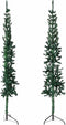 vidaXL - Kunstkerstboom - half - met - standaard - smal - 180 - cm - groen