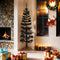 vidaXL - Kunstkerstboom - half - met - standaard - smal - 180 - cm - zwart