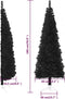 vidaXL - Kunstkerstboom - half - met - standaard - smal - 180 - cm - zwart