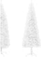 vidaXL - Kunstkerstboom - half - met - standaard - smal - 210 - cm - wit