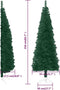vidaXL - Kunstkerstboom - half - met - standaard - smal - 210 - cm - groen
