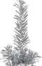 vidaXL - Kunstkerstboom - half - met - standaard - smal - 210 - cm - zilverkleurig