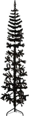 vidaXL - Kunstkerstboom - half - met - standaard - smal - 210 - cm - zwart