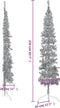 vidaXL - Kunstkerstboom - half - met - standaard - smal - 210 - cm - zilverkleurig