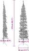 vidaXL - Kunstkerstboom - half - met - standaard - smal - 210 - cm - zilverkleurig