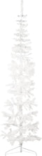 vidaXL - Kunstkerstboom - half - met - standaard - smal - 210 - cm - wit