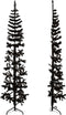 vidaXL - Kunstkerstboom - half - met - standaard - smal - 210 - cm - zwart