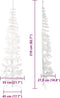 vidaXL - Kunstkerstboom - half - met - standaard - smal - 210 - cm - wit