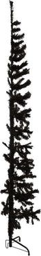 vidaXL - Kunstkerstboom - half - met - standaard - smal - 210 - cm - zwart