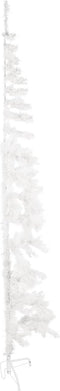 vidaXL - Kunstkerstboom - half - met - standaard - smal - 210 - cm - wit