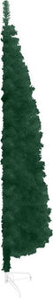 vidaXL - Kunstkerstboom - half - met - standaard - smal - 240 - cm - groen