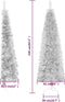 vidaXL - Kunstkerstboom - half - met - standaard - smal - 240 - cm - zilverkleurig