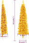 vidaXL - Kunstkerstboom - half - met - standaard - smal - 240 - cm - goudkleurig