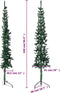 vidaXL - Kunstkerstboom - half - met - standaard - smal - 240 - cm - groen