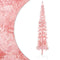 vidaXL - Kunstkerstboom - half - met - standaard - smal - 240 - cm - roze