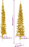 vidaXL - Kunstkerstboom - half - met - standaard - smal - 240 - cm - goudkleurig